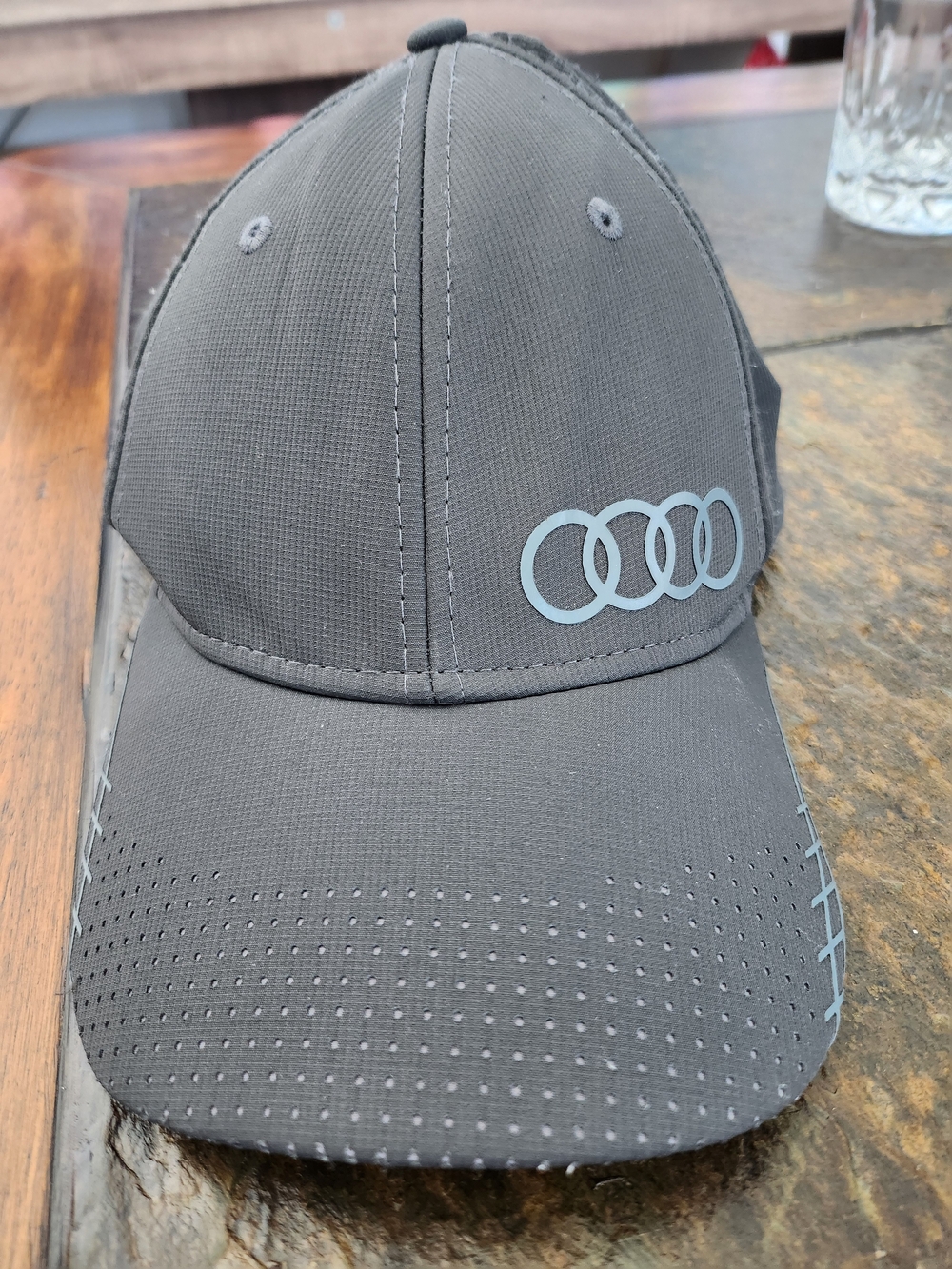 Audi Men's Gray Performance Baseball Cap with Perforated Visor